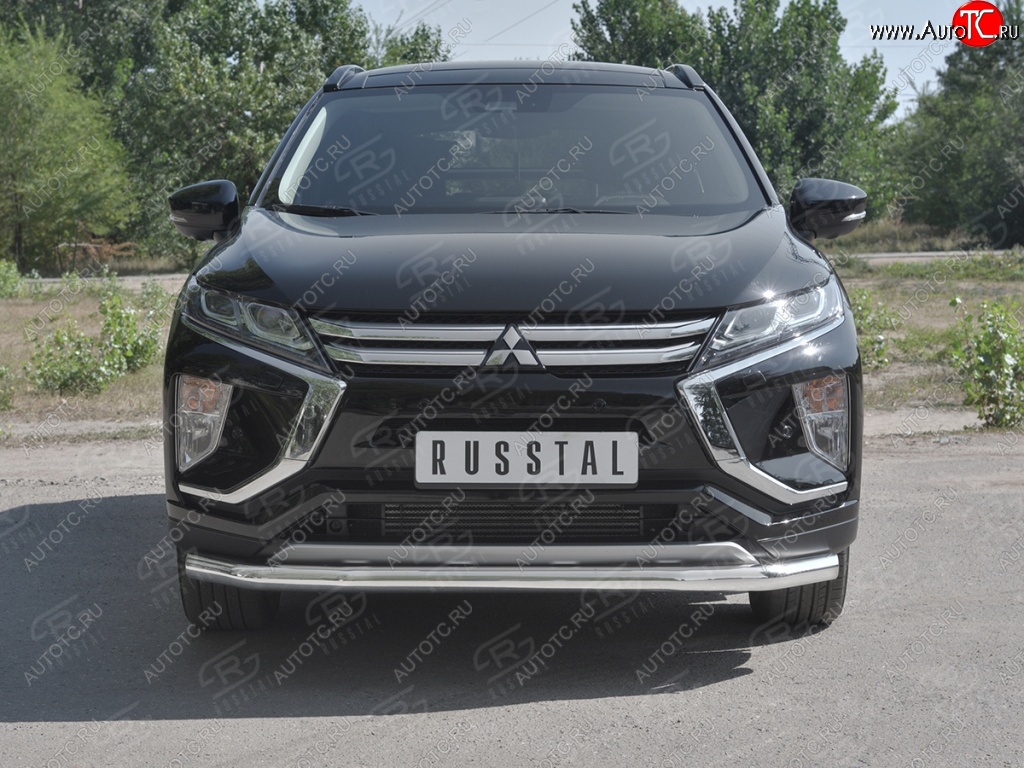 15 299 р. Защита переднего бампера (Ø63 мм, нержавейка) SLITKOFF Mitsubishi Eclipse Cross GK дорестайлинг (2017-2021)  с доставкой в г. Воронеж