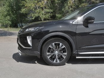 11 949 р. Защита переднего бампера (Ø75х42 мм, нержавейка) Russtal Mitsubishi Eclipse Cross GK дорестайлинг (2017-2021)  с доставкой в г. Воронеж. Увеличить фотографию 3