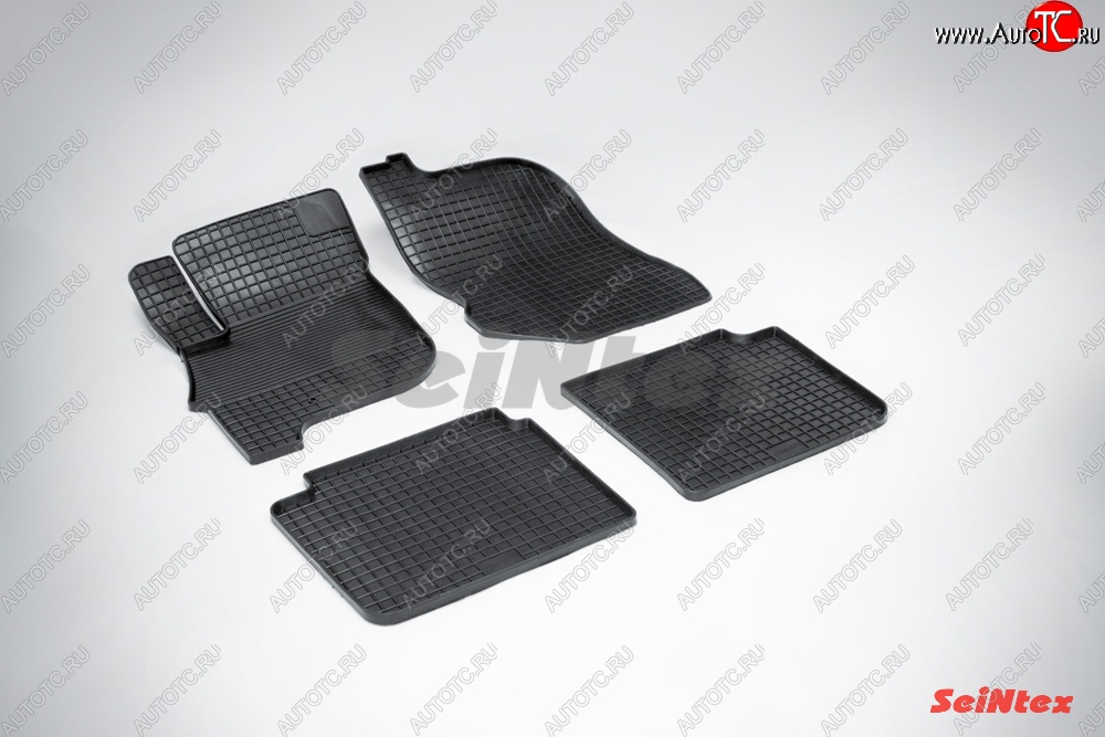 3 299 р. Износостойкие коврики в салон с рисунком Сетка SeiNtex Premium 4 шт. (резина) Mitsubishi Galant 9 седан (2004-2009)  с доставкой в г. Воронеж
