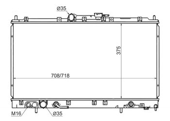 6 349 р. Радиатор двигателя (пластинчатый, МКПП/АКПП) SAT Mitsubishi Galant 8  дорестайлинг седан (1996-1998)  с доставкой в г. Воронеж. Увеличить фотографию 1