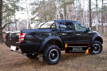 27 549 р. Расширители колесных арок RA (60 мм, комплект) Mitsubishi L200 5 KK,KL дорестайлинг (2015-2019) (Поверхность глянец (под покраску), Неокрашенные)  с доставкой в г. Воронеж. Увеличить фотографию 5