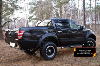 3 499 р. Молдинг двери RA (задний левый)  Mitsubishi L200  5 KK,KL (2015-2019) дорестайлинг (Поверхность шагрень)  с доставкой в г. Воронеж. Увеличить фотографию 2