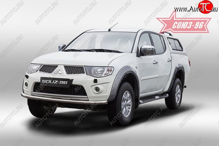 10 394 р. Защита переднего бампера одинарная Souz-96 (d60). Mitsubishi L200 5 KK,KL дорестайлинг (2015-2019)  с доставкой в г. Воронеж
