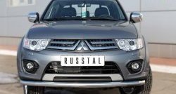 15 549 р. Одинарная защита переднего бампера диаметром 63 мм SLITKOFF Mitsubishi L200 5 KK,KL дорестайлинг (2015-2019)  с доставкой в г. Воронеж. Увеличить фотографию 2