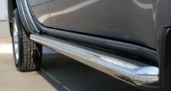 77 999 р. Защита порогов из круглой трубы диаметром 76 мм Russtal Mitsubishi L200 5 KK,KL дорестайлинг (2015-2019) (Защита порогов с со скосами на торцах (вариант 1))  с доставкой в г. Воронеж. Увеличить фотографию 3