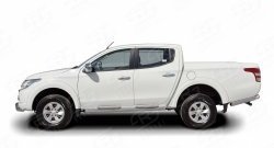 77 999 р. Защита порогов из круглой трубы диаметром 76 мм (рестайлинг) Russtal Mitsubishi L200 5 KK,KL дорестайлинг (2015-2019) (Защита порогов с со скосами на торцах (вариант 1))  с доставкой в г. Воронеж. Увеличить фотографию 3