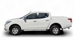 85 999 р. Широкая защита порогов (рестайлинг) Russtal Mitsubishi L200 5 KK,KL дорестайлинг (2015-2019) (Защита порогов с со скосами на торцах (вариант 1))  с доставкой в г. Воронеж. Увеличить фотографию 3
