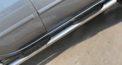 83 999 р. Защита порогов с пластиковыми вставками для ног из круглой трубы диаметром 76 мм Russtal Mitsubishi L200 5 KK,KL дорестайлинг (2015-2019) (Защита порогов с со скосами на торцах (вариант 1))  с доставкой в г. Воронеж. Увеличить фотографию 5