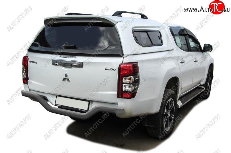 11 999 р. Защита заднего бампера Slitkoff (Ø 57 мм, без бампера)  Mitsubishi L200  5 KK,KL (2018-2022) рестайлинг (Сталь с полимерным покрытием. Цвет: серебристый)  с доставкой в г. Воронеж
