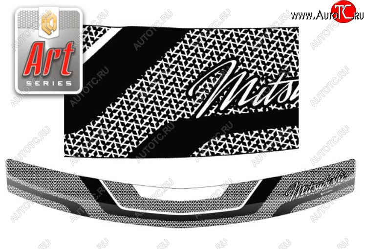 2 199 р. Дефлектор капота CA-Plastiс  Mitsubishi L200  4 (2006-2014)  дорестайлинг (серия Art серебро)  с доставкой в г. Воронеж