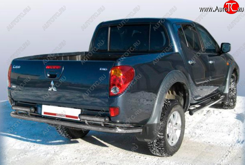 10 299 р. Защита переднего бампера Slitkoff (Ø 57 мм).  Mitsubishi L200 ( 4,  5 KK,KL) (2006-2022)  дорестайлинг, рестайлинг (Сталь с полимерным покрытием. Цвет: серебристый)  с доставкой в г. Воронеж
