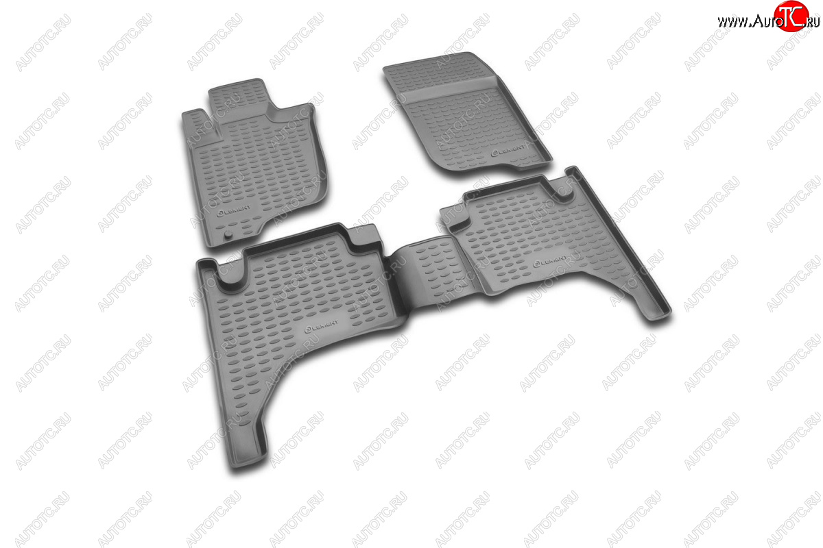 2 699 р. Комплект 3D ковриков салона Element (полиуретан) Mitsubishi L200 4  дорестайлинг (2006-2014) (Черные)  с доставкой в г. Воронеж
