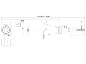 2 199 р. Амортизатор передний LH=RH SAT  Mitsubishi L200 ( 4,  5 KK,KL) - Pajero Sport  PB  с доставкой в г. Воронеж. Увеличить фотографию 1