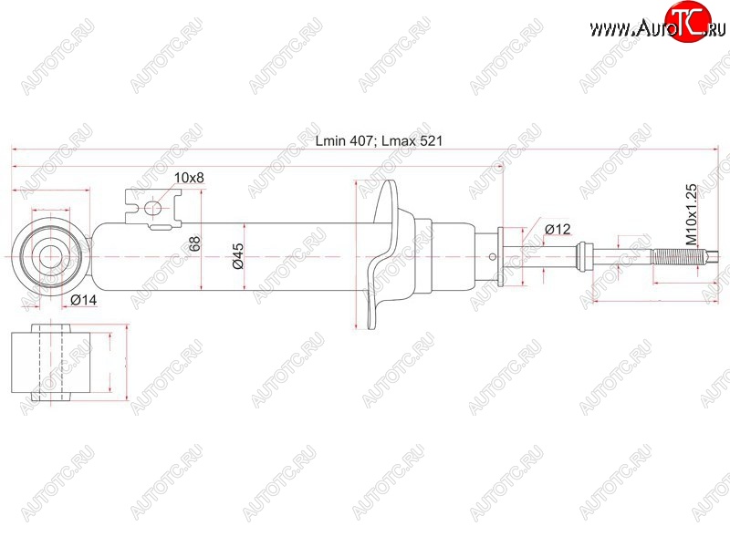 2 199 р. Амортизатор передний LH=RH SAT  Mitsubishi L200 ( 4,  5 KK,KL) - Pajero Sport  PB  с доставкой в г. Воронеж