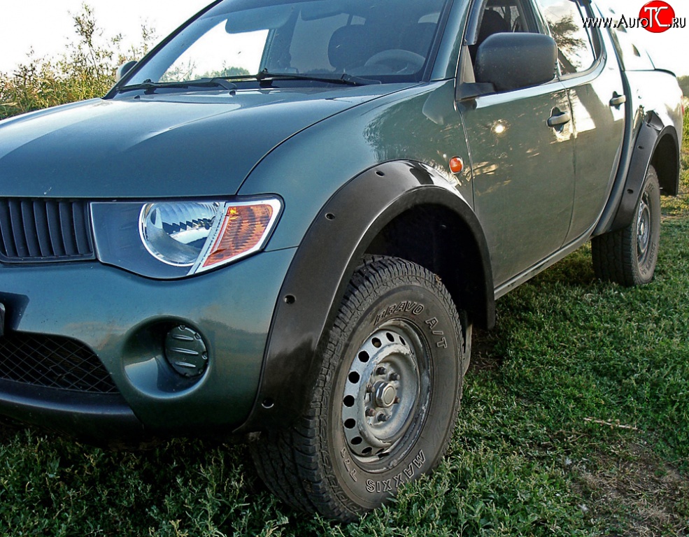 16 999 р. Расширители арок RA (комплект, 90 мм, Standart) Mitsubishi L200 4  дорестайлинг (2006-2014) (Поверхность шагрень)  с доставкой в г. Воронеж