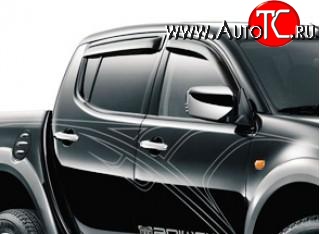 3 199 р. Дефлекторы окон (ветровики) Novline 4 шт. Mitsubishi L200 4  дорестайлинг (2006-2014)  с доставкой в г. Воронеж