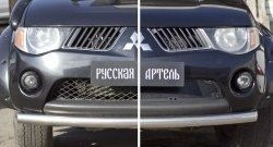 2 579 р. Защитная сетка решетки переднего бампера РА Mitsubishi L200 4  дорестайлинг (2006-2014)  с доставкой в г. Воронеж. Увеличить фотографию 2