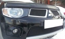 1 499 р. Сетка в решетку радиатора Russtal Mitsubishi Pajero Sport PB дорестайлинг (2008-2013) (черная)  с доставкой в г. Воронеж. Увеличить фотографию 3