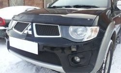1 499 р. Сетка в решетку радиатора Russtal Mitsubishi Pajero Sport PB дорестайлинг (2008-2013) (черная)  с доставкой в г. Воронеж. Увеличить фотографию 4