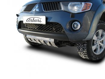 6 389 р. Защита переднего бампера TRITON Arbori (декоративно-силовая с защитой картера). Mitsubishi L200 5 KK,KL рестайлинг (2018-2022)  с доставкой в г. Воронеж. Увеличить фотографию 2