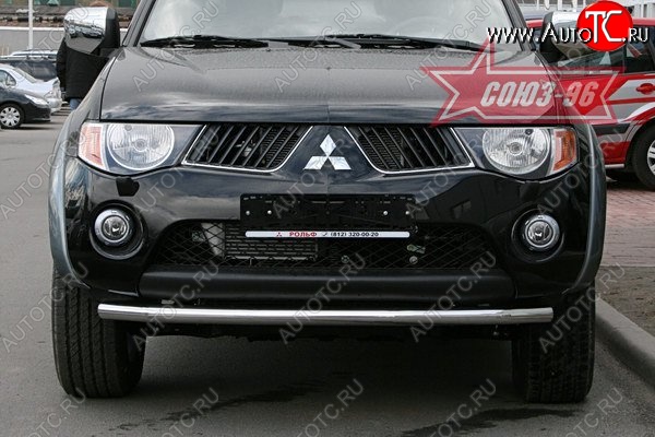 11 069 р. Защита переднего бампера одинарная Souz-96 (d60) Mitsubishi L200 4  дорестайлинг (2006-2014)  с доставкой в г. Воронеж