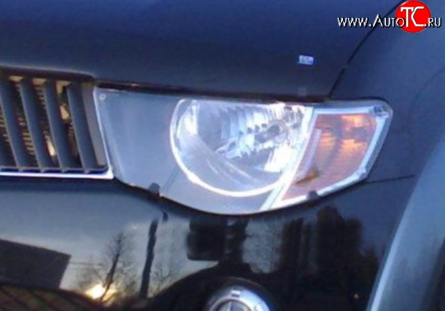 1 484 р. Прозрачная защита передних фар Novline Mitsubishi L200 4  дорестайлинг (2006-2014)  с доставкой в г. Воронеж