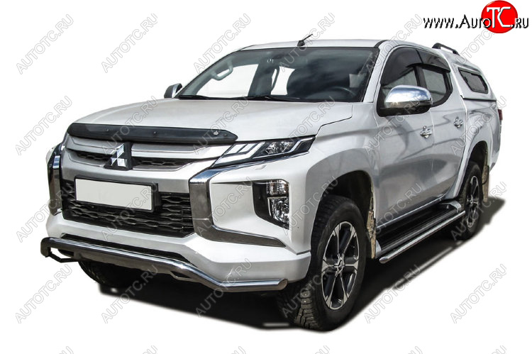 15 949 р. Защита переднего бампера Slitkoff (Ø 57 мм, волна)  Mitsubishi L200  5 KK,KL (2018-2022) рестайлинг (Нержавеющая сталь)  с доставкой в г. Воронеж