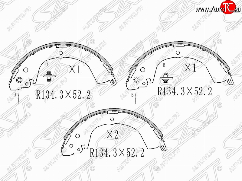2 249 р. Колодки тормозные задние SAT Mitsubishi L200 4  дорестайлинг (2006-2014)  с доставкой в г. Воронеж