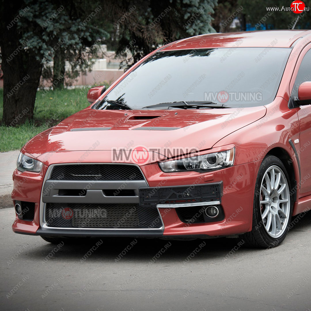 1 149 р. Реснички на фары Mitsubishi Lancer 10 CY седан рестайлинг (2011-2017) (Неокрашенные)  с доставкой в г. Воронеж