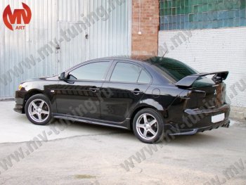 7 499 р. Накладка заднего бампера Zodiak (под одинарный выхлоп) MV-Tuning Mitsubishi Lancer 10 CY седан дорестайлинг (2007-2010) (Неокрашенная)  с доставкой в г. Воронеж. Увеличить фотографию 2