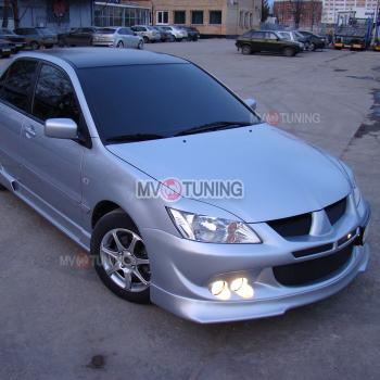 1 149 р. Реснички на фары var №1 (узкие) Mitsubishi Lancer 9 CS седан 2-ой рестайлинг (2005-2009) (Неокрашенные)  с доставкой в г. Воронеж. Увеличить фотографию 2