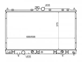 Радиатор двигателя SAT (трубчатый, МКПП/АКПП, 1.3/1.5/1.6/2.0) Mitsubishi Lancer 9 CS седан 1-ый рестайлинг (2003-2005)