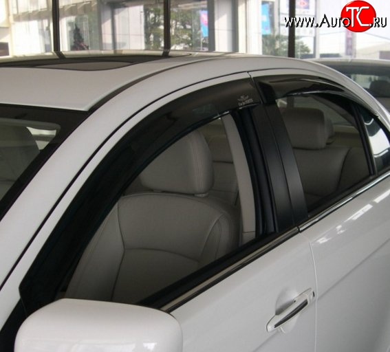 999 р. Комплект дефлекторов окон (ветровиков) 4 шт. Russtal Mitsubishi Lancer 10 CY седан дорестайлинг (2007-2010)  с доставкой в г. Воронеж