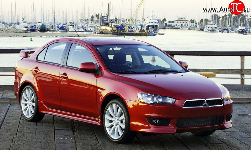 3 089 р. Накладки на передний бампер 2.0L Mitsubishi Lancer 10 CY седан дорестайлинг (2007-2010) (Неокрашенная)  с доставкой в г. Воронеж
