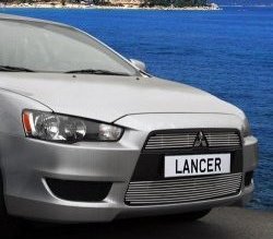 Декоративные вставки решетки радиатора Novline Mitsubishi Lancer 10 CY седан рестайлинг (2011-2017)