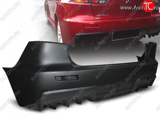 30 449 р. Задний бампер EVO-Style Mitsubishi Lancer 10 CY седан рестайлинг (2011-2017) (Неокрашенный)  с доставкой в г. Воронеж
