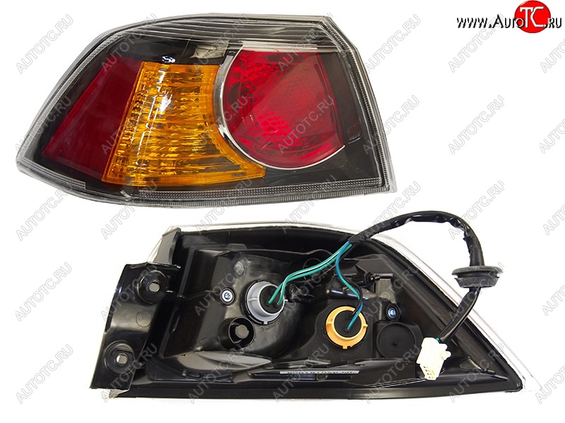 2 859 р. Левый задний фонарь SAT (черный) Mitsubishi Lancer 10 CY седан дорестайлинг (2007-2010)  с доставкой в г. Воронеж