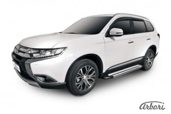 Порожки для ног Arbori Luxe Silver Mitsubishi Outlander  GF (2015-2018) 2-ой рестайлинг