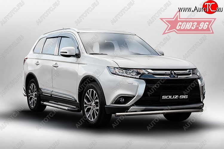 10 619 р. Защита переднего бампера одинарная Souz-96 (d60). Mitsubishi Outlander GF 2-ой рестайлинг (2015-2018)  с доставкой в г. Воронеж