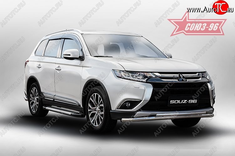 15 479 р. Защита переднего бампера одинарная Souz-96 (d60/42). Mitsubishi Outlander GF 2-ой рестайлинг (2015-2018)  с доставкой в г. Воронеж