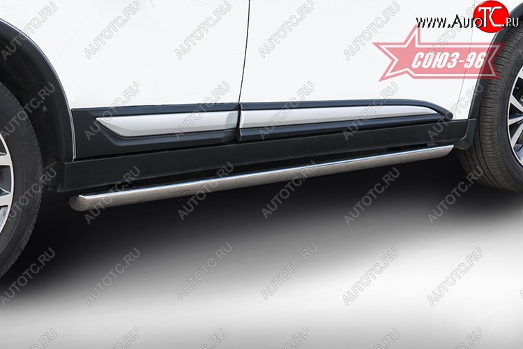 15 434 р. Защита порогов из овальной трубы Souz-96 (d75х42) Mitsubishi Outlander GF 2-ой рестайлинг (2015-2018)  с доставкой в г. Воронеж