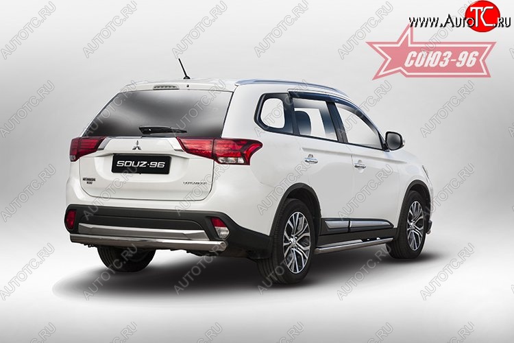 13 904 р. Защита заднего бампера Souz-96 (овал 75х42) Mitsubishi Outlander GF 2-ой рестайлинг (2015-2018)  с доставкой в г. Воронеж