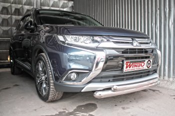 12 849 р. Защита переднего бампера Mitsubishi Outlander 2014+  Mitsubishi Outlander  GF (2015-2018) 2-ой рестайлинг  с доставкой в г. Воронеж. Увеличить фотографию 1