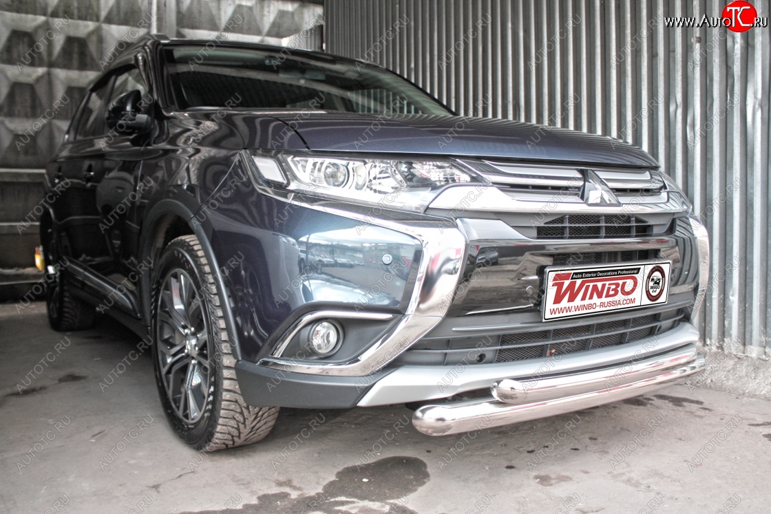 12 849 р. Защита переднего бампера Mitsubishi Outlander 2014+  Mitsubishi Outlander  GF (2015-2018) 2-ой рестайлинг  с доставкой в г. Воронеж