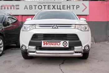 12 849 р. Защита переднего бампера Mitsubishi Outlander 2014+  Mitsubishi Outlander  GF (2015-2018) 2-ой рестайлинг  с доставкой в г. Воронеж. Увеличить фотографию 2