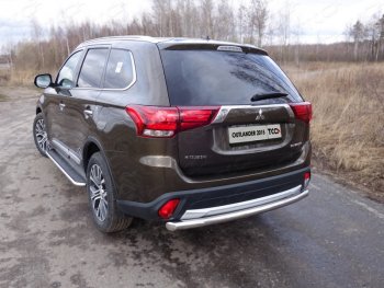 20 599 р. Защита заднего бампера ТСС (нержавейка d 60,3 мм)  Mitsubishi Outlander  GF (2014-2018) 1-ый рестайлинг, 2-ой рестайлинг  с доставкой в г. Воронеж. Увеличить фотографию 1