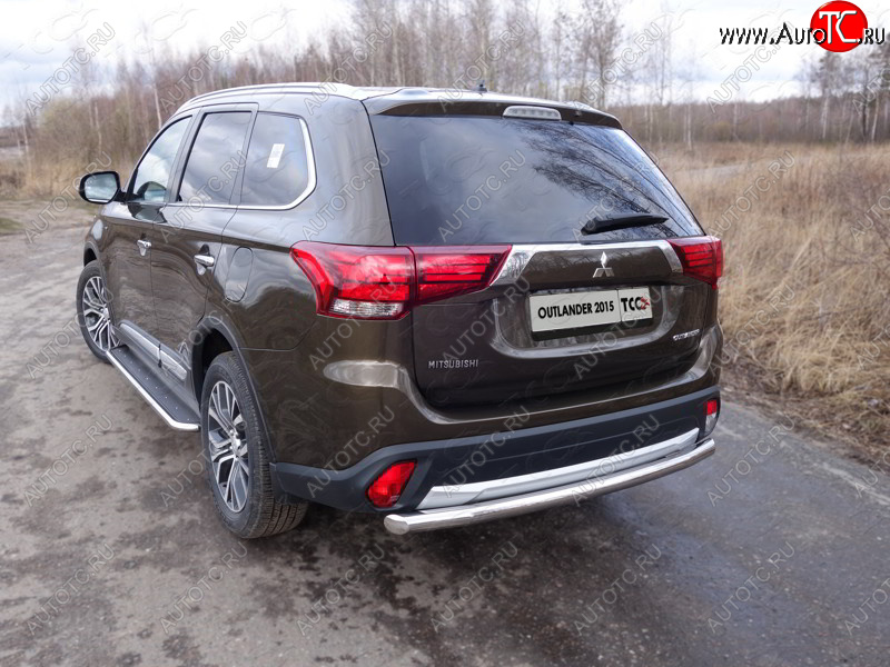 20 599 р. Защита заднего бампера ТСС (нержавейка d 60,3 мм) Mitsubishi Outlander GF 2-ой рестайлинг (2015-2018)  с доставкой в г. Воронеж