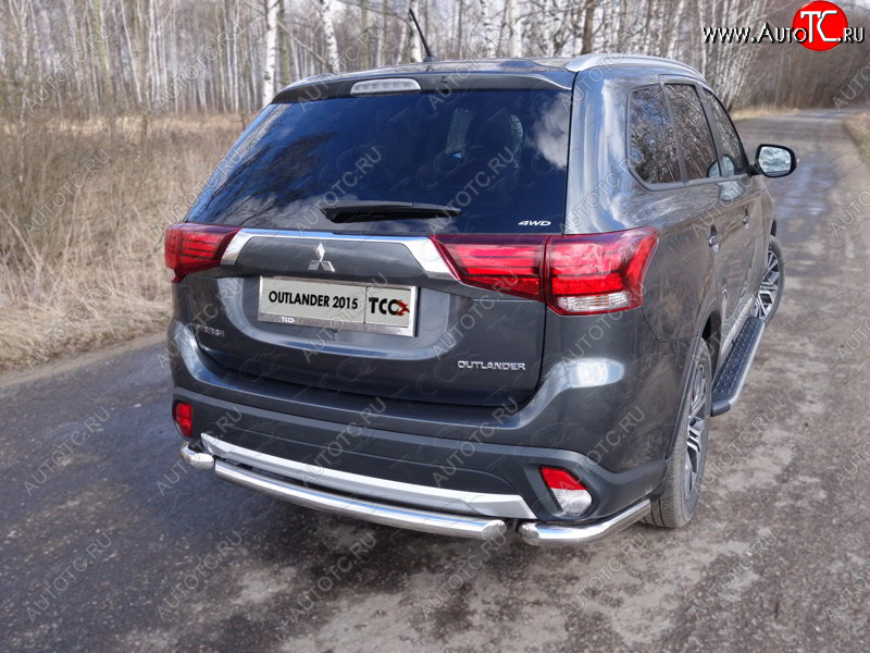 15 999 р. Защита заднего бампера (короткая) ТСС (нержавейка d 60,3 мм)  Mitsubishi Outlander  GF (2014-2018) 1-ый рестайлинг, 2-ой рестайлинг  с доставкой в г. Воронеж