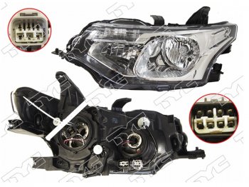 Левая фара (галоген, с электрокорректором, Евросвет) TYC Mitsubishi Outlander  GF (2012-2016) дорестайлинг, 1-ый рестайлинг