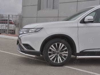 14 749 р. Защита переднего бампера (Ø42 мм, нержавейка) SLITKOFF Mitsubishi Outlander GF 3-ий рестайлинг (2018-2022)  с доставкой в г. Воронеж. Увеличить фотографию 3
